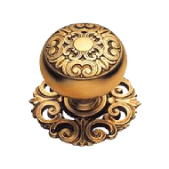 Mosaccio Cabinet Knob with Rose - Old G