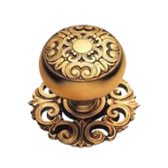 Mosaccio Cabinet Knob with Rose - Old G