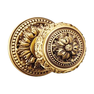 Lione Door Knob with Rose - Old Gold Fi
