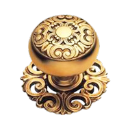 Mosaccio Door Knob with Rose - Old Gold