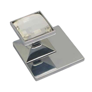 Cabinet Knob - 32mm - Crystal with Chro