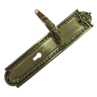 Door Lever Handle on Plate - 380mm - Or