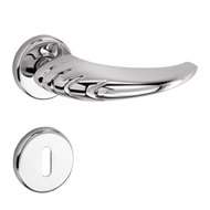 Timo Lever Handle on Rose in Polished C