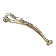 Pull Handle on Plate in Pol. SIlver/Old