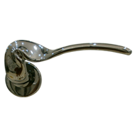 Lever Handle on Rose in Black Pearl Fin